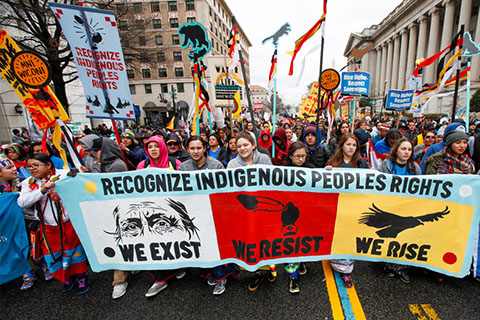 This is a stock photo. Indigenous people's protest.